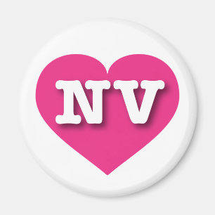 Nevada Hot Pink Heart - I love NV Magnet
