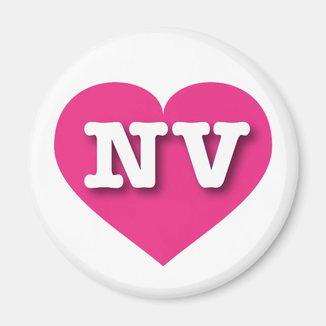 Nevada Hot Pink Heart - I love NV Magnet (Front)