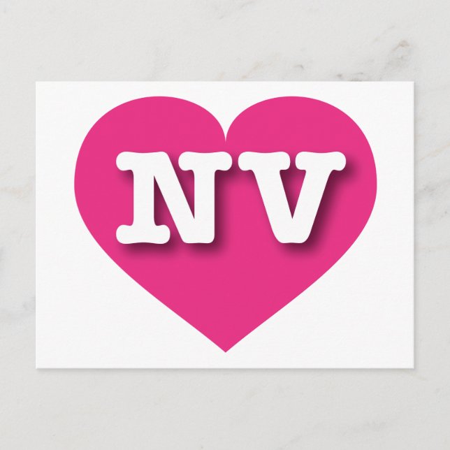 Nevada Hot Pink Heart - I love NV Postcard (Front)