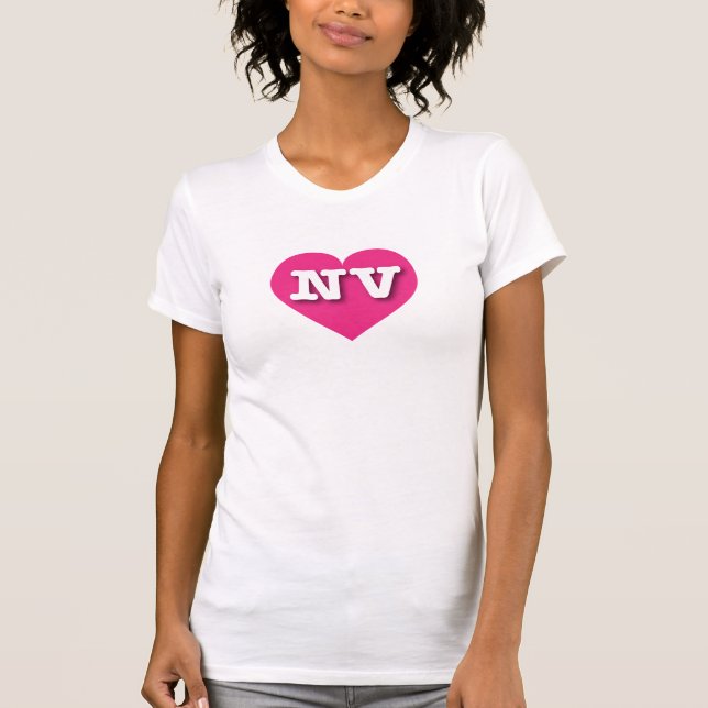 Nevada Hot Pink Heart - I love NV T-Shirt (Front)