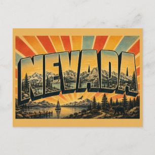 Nevada Lake Tahoe Alpine Peaks Forest Art Postcard