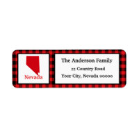 Nevada Map Buffalo Plaid Return Address Label