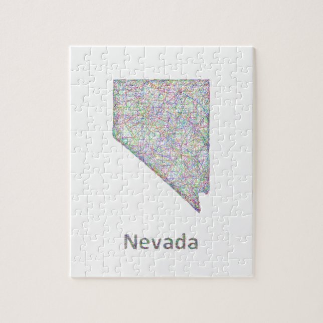 Nevada map jigsaw puzzle (Vertical)