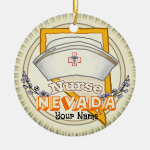 Nevada Nurse Ceramic Ornament