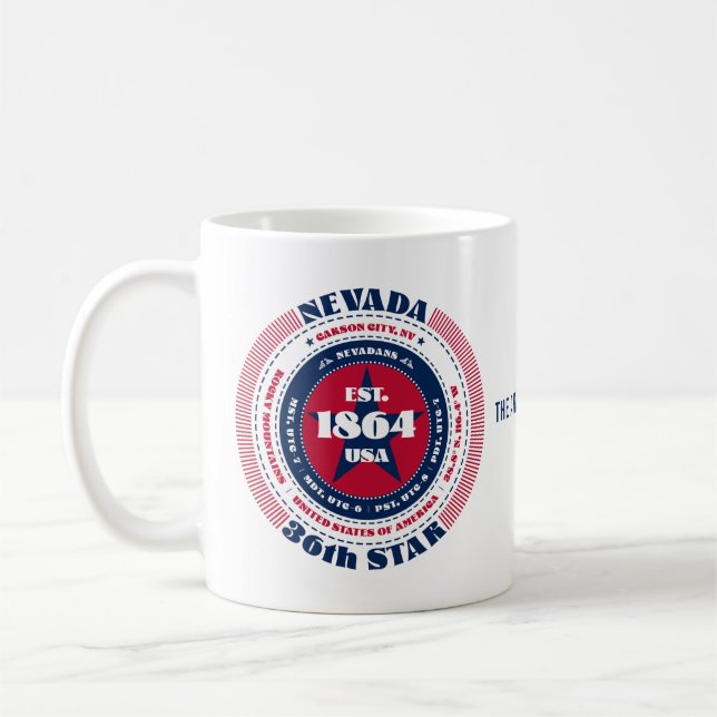 Nevada Patriotic Circular Monogram Mug (Left)