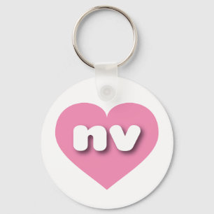 Nevada pink heart - I love nv Key Ring