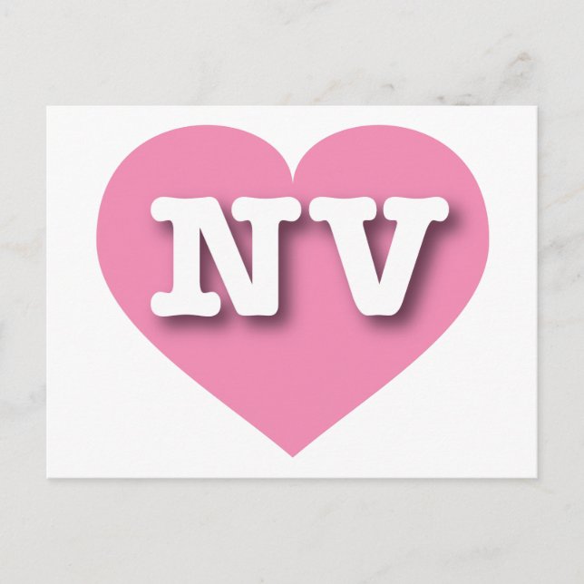 Nevada Pink Heart - I love NV Postcard (Front)