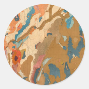 Nevada Plateau Geological Classic Round Sticker