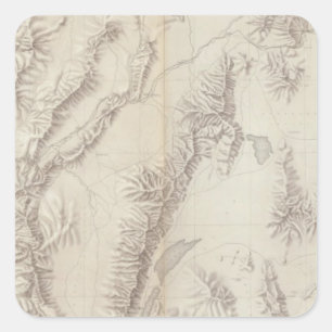 Nevada Plateau Topographical Square Sticker