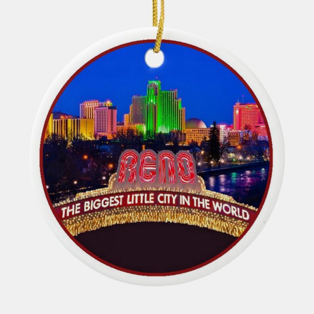 NEVADA Reno Ceramic Tree Decoration (Front)