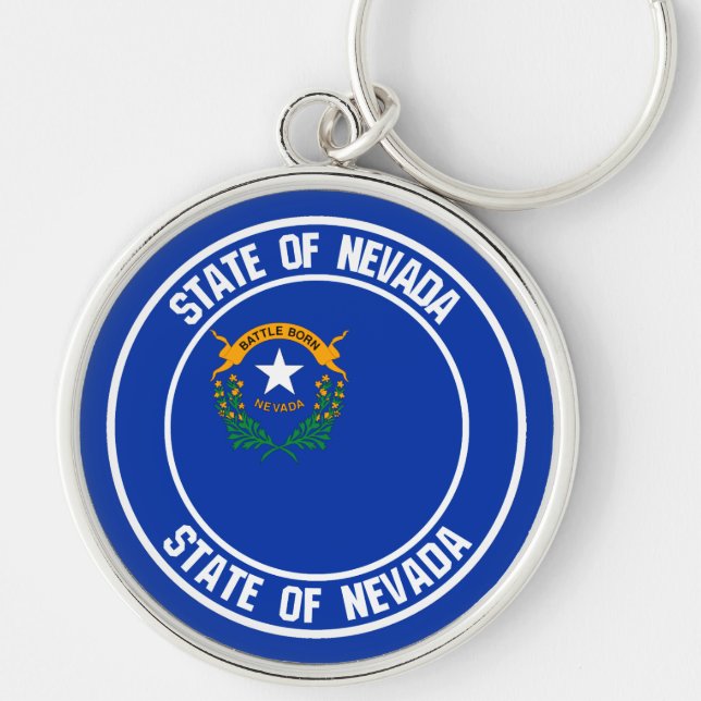 Nevada Round Emblem Key Ring (Front)