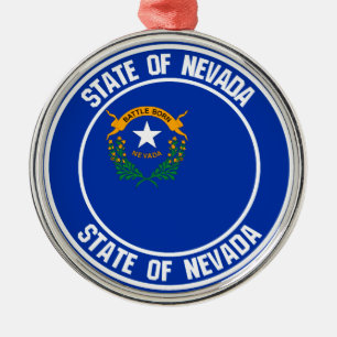 Nevada Round Emblem Metal Ornament