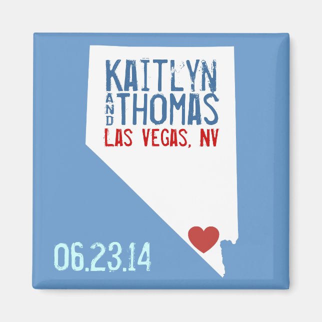 Nevada Save the Date - Customisable City Magnet (Front)
