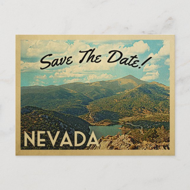 Nevada Save The Date Vintage Postcards (Front)