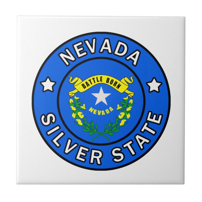 Nevada Silver State Ceramic Tile (Front)