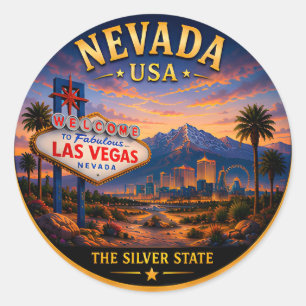 Nevada Silver State Desert Adventure Classic Round Sticker