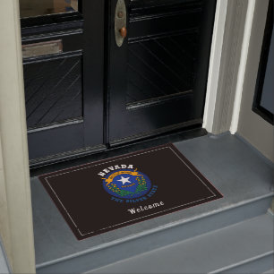 NEVADA SILVER STATE FLAG DOORMAT