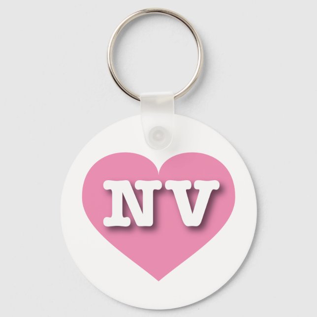 Nevada Solid Pink Heart - Big Love Key Ring (Front)