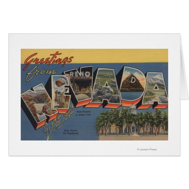 Nevada (State Capital/Flower) (Front Horizontal)
