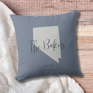 Nevada State Family Name Throw Pillow