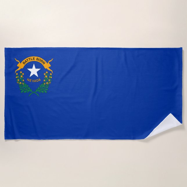 Nevada State Flag Beach Towel (Front)