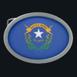 Nevada State Flag Belt Buckle<br><div class="desc">Patriotic Nevada state flag.</div>
