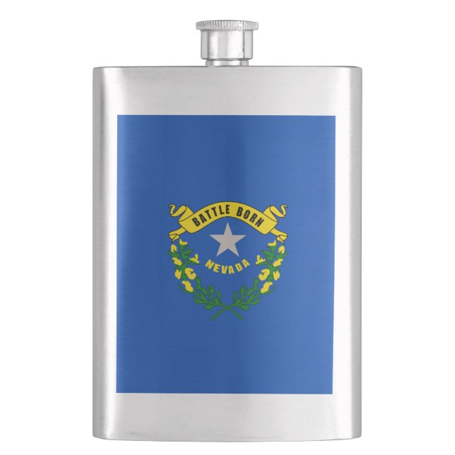 Nevada State Flag Design Hip Flask (Front)