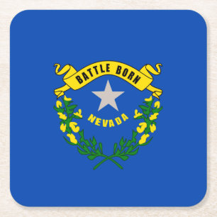 Nevada State Flag Design Square Paper Coaster