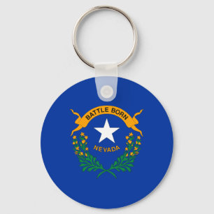 Nevada State Flag Key Ring