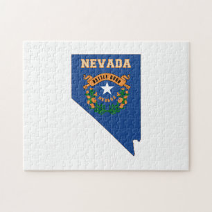 Nevada State Flag Map Jigsaw Puzzle