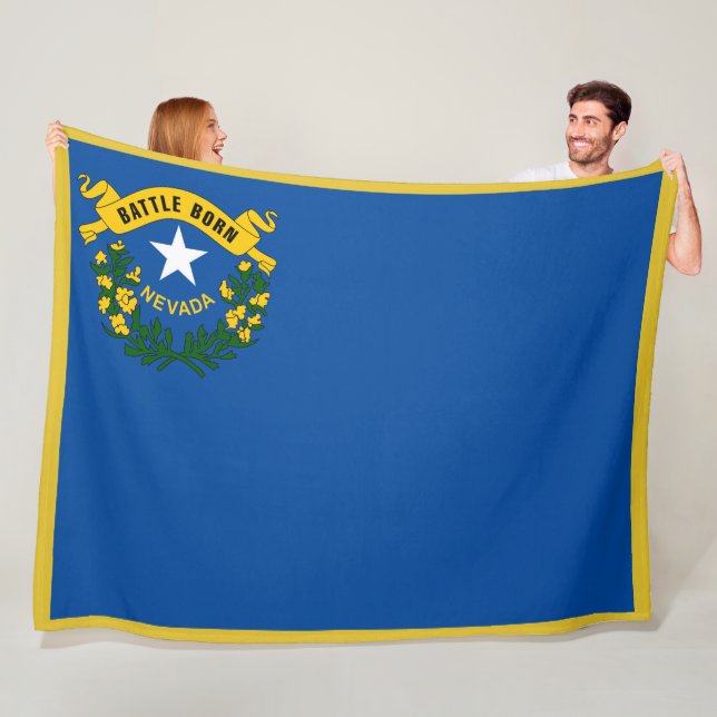 Nevada State Flag Print Patriotc Fleece Blanket (In Situ)