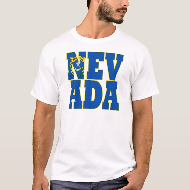 Nevada state flag text T-Shirt (Front)