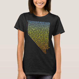 Nevada State Outline Maze & Labyrinth T-Shirt