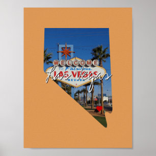 Nevada State Photo insert and town name Poster