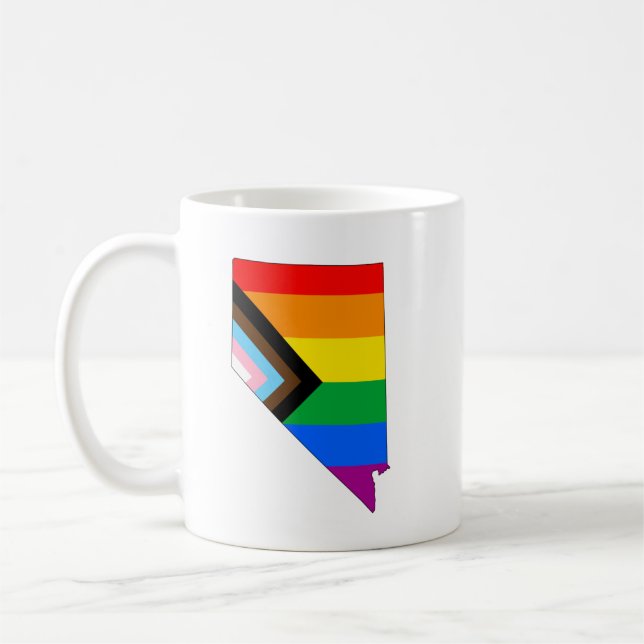 Nevada State Pride LGBTQ Progress Pride Coffee Mug (Left)