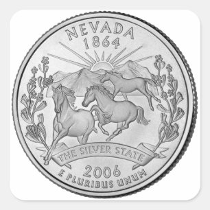 Nevada State Quarter Square Sticker
