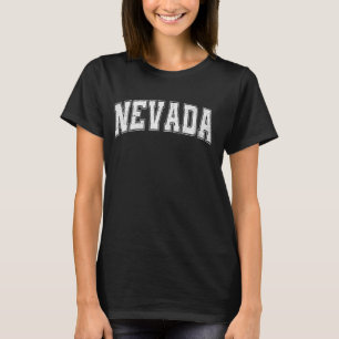 Nevada State Retro White Varsity Vintage Text T-Shirt