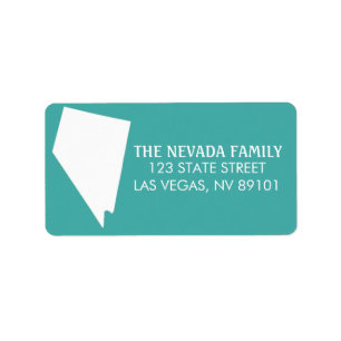 Nevada State Return Address Labels - Turquoise