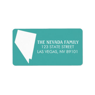 Nevada State Return Address Labels - Turquoise