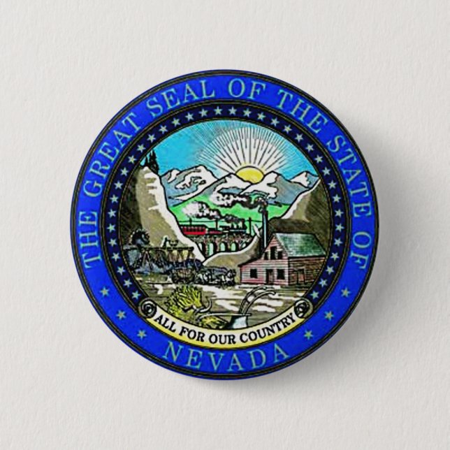 Nevada State Seal 6 Cm Round Badge (Front)