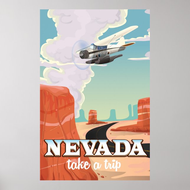 Nevada State vintage travel poster (Front)