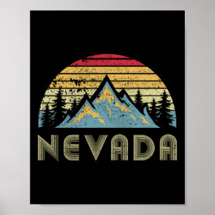 Nevada Tee - Retro Vintage Mountains Nature Hiking Poster