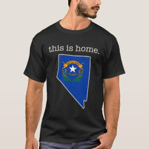 Nevada This Is Home With State Outline And Nevada T-Shirt
