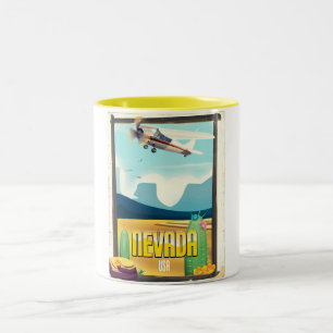 Nevada USA vintage style travel poster. Two-Tone Coffee Mug