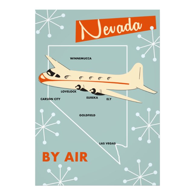 Nevada Vintage style travel poster (Front)