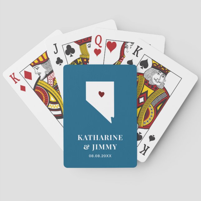 Nevada Wedding Favour Deck of Cards, State Map Playing Cards (Back)