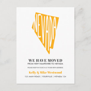 NEVADA We've moved New address New Home Postcard