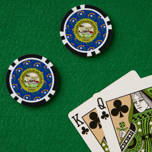 Nevadan Flag & Seal, Nevada Poker Chips (Poker Table (Double))