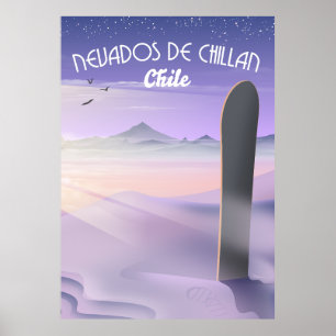 Nevados de Chillan, Chile Snowboarding poster. Poster