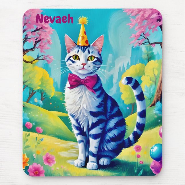 NEVAEH ~ BIRTHDAY Cat ~ Cute! ~ Mousepad (Front)